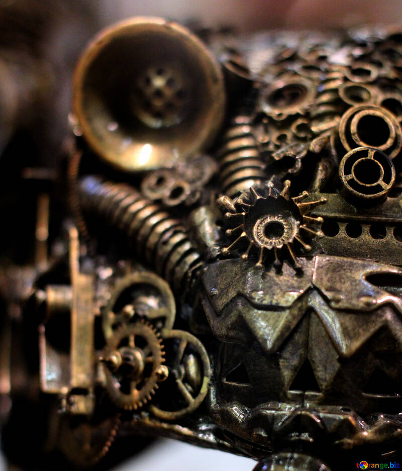 Steampunk  style background  machine gears tiny scale №48976