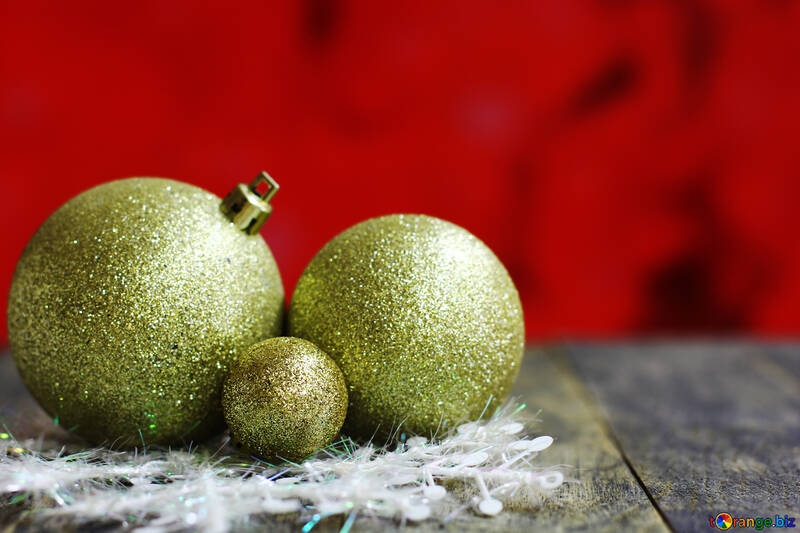 Christmas balls on the blurry background №48075