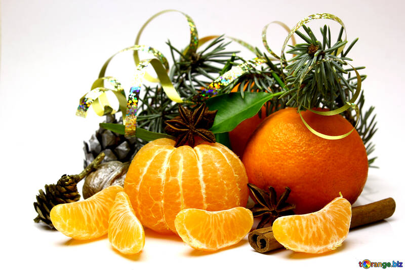 Christmas mandarins in the composition №48211