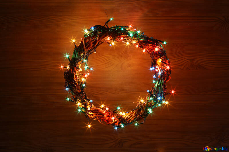 Christmas wreath with a cock background with space for text №48022