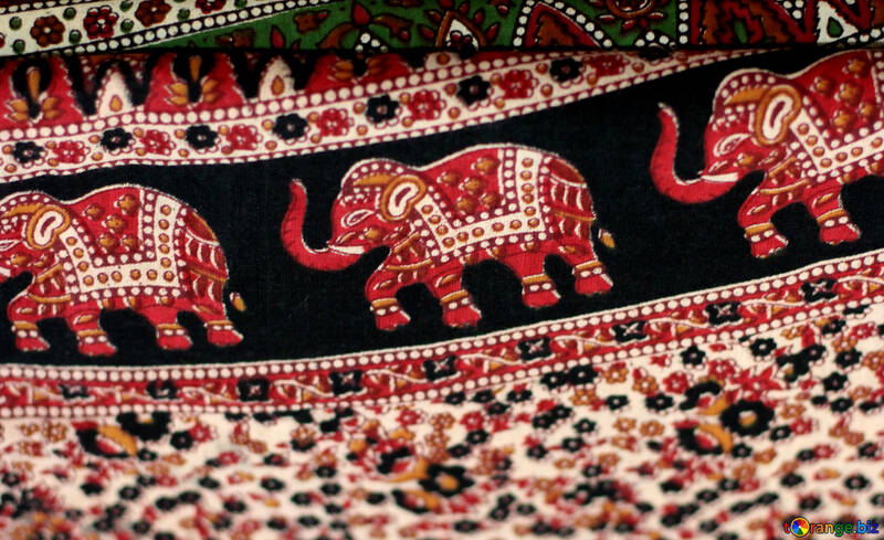 Elephant pattern on fabric №48733