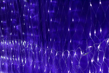 Blue lights of an electric garland background №49451