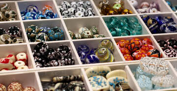 Decorative beads of colored glass №49178