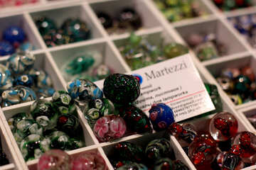 Perles décoratives de verre coloré №49182
