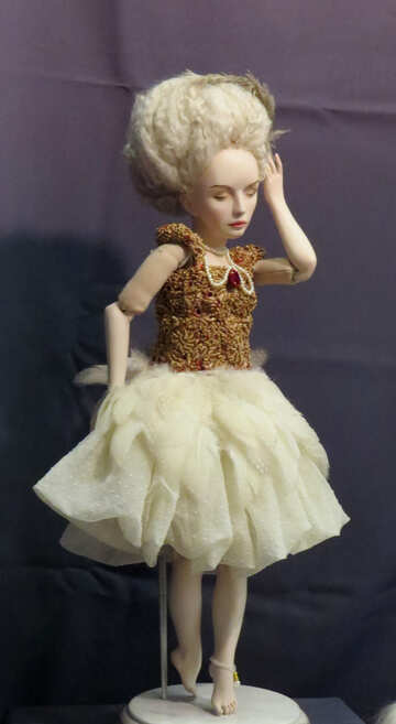 Una muñeca con pelo blanco y un vestido. №49077
