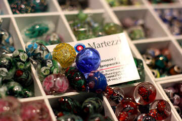 Glas farbigen handgemachte Perlen №49183