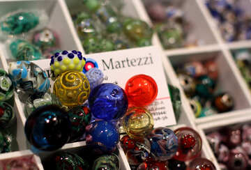 Glas farbigen handgemachte Perlen №49188
