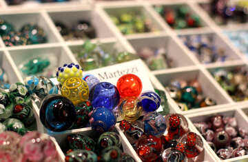 Glass colored handmade beads №49189