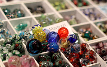 Скляні кольорові кульки ручної роботи №49192