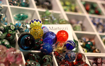Скляні кольорові кульки ручної роботи №49190