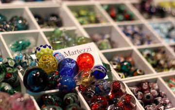 Glas farbigen handgemachte Perlen №49191