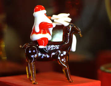 Santa Claus on reindeer Christmas decoration №49508