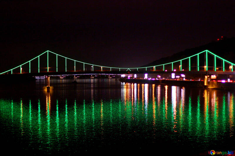 Kiev foot bridge at night №49258