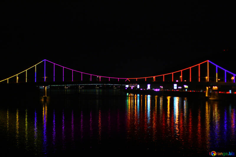 Kiev foot bridge at night №49381