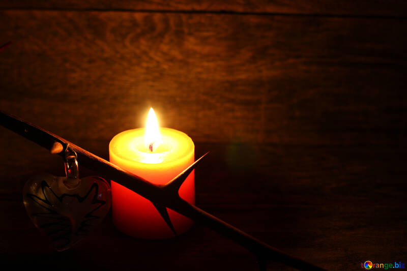 Candle and barbed branch №49226