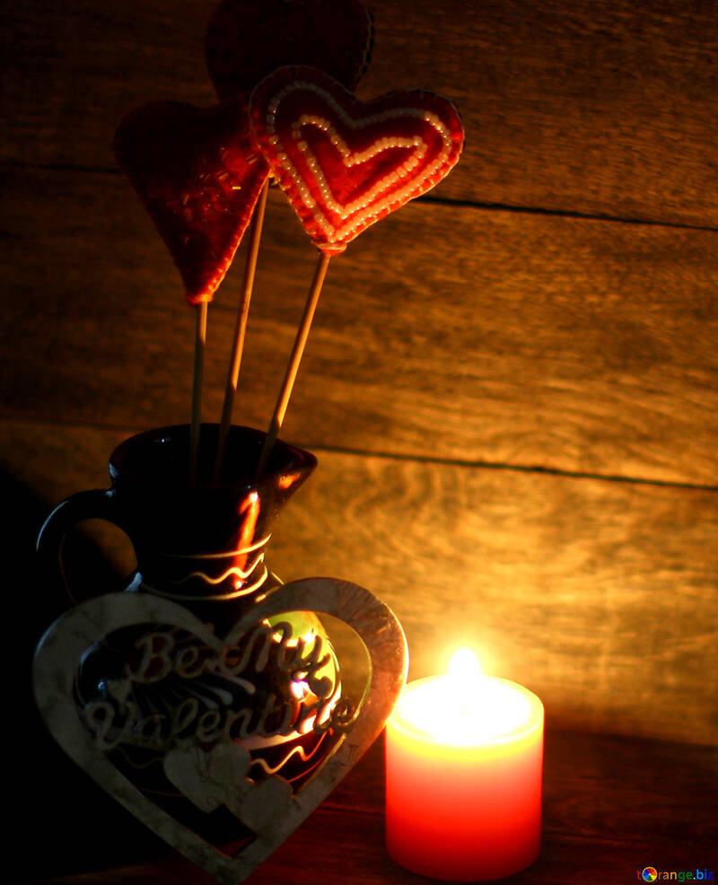 Candle and love heart №49217