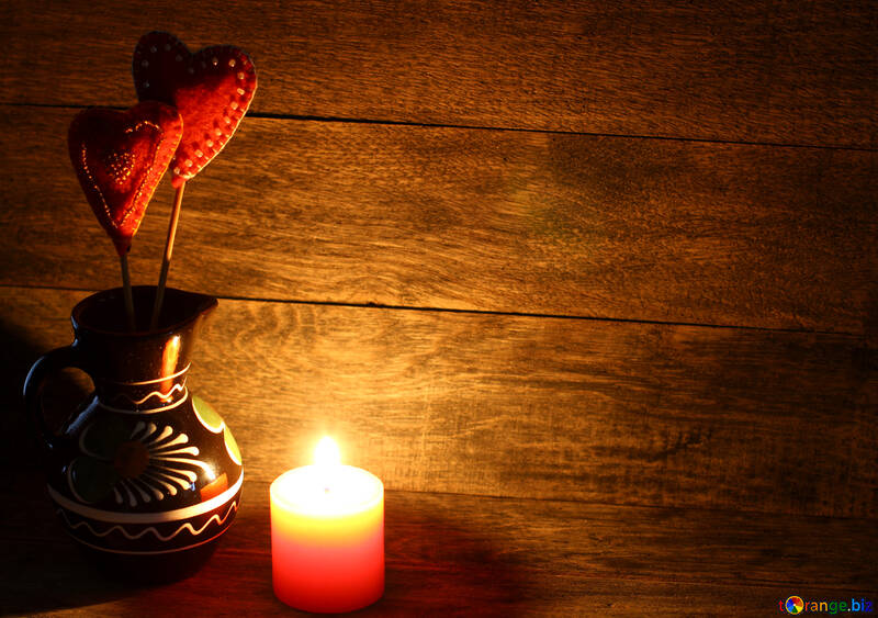 Candle and love heart №49219