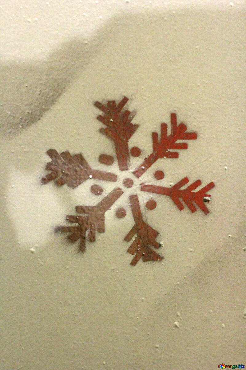 Red snowflake on slight background №49417