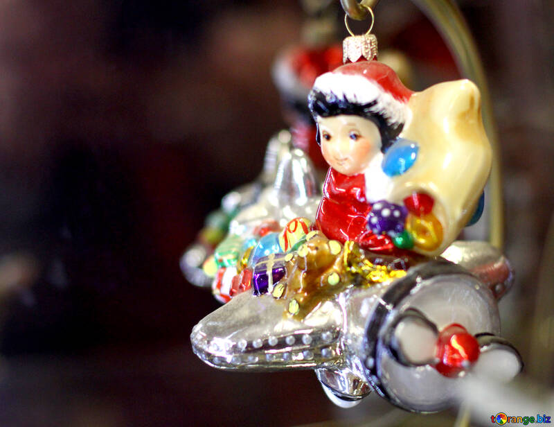 Ancient Christmas tree decoration girl on the plane №49522
