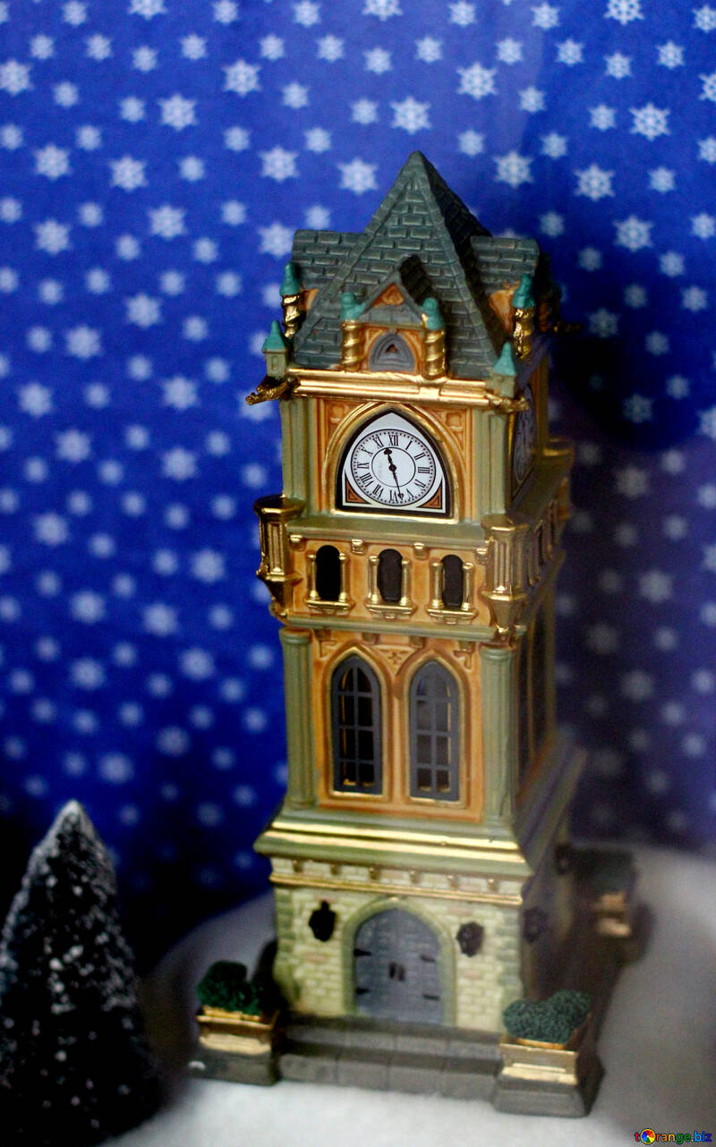 Fairy-tale Christmas Town Hall tower №49582