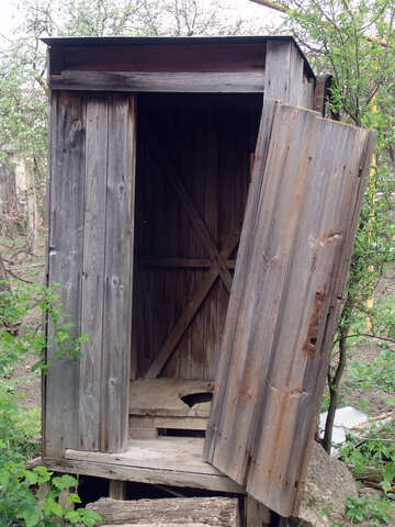 Old rickety toilet. №5416