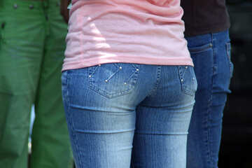 Rückseite  Mädchen   Jeans №5044