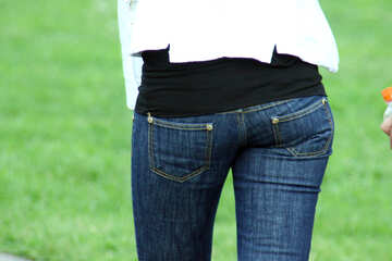 Rückseite  Mädchen   fest  Jeans №5090