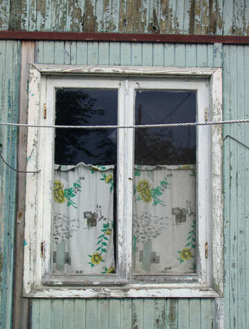 Window in the summer house.Wooden cottage. №5841