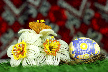 Flores e ovo modelo de Páscoa №50297