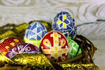 Bunte Eier für Ostern gefärbt №50284