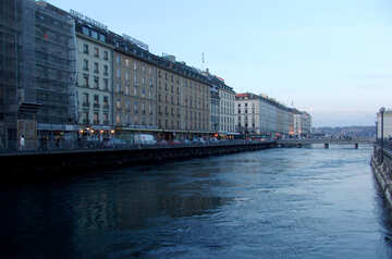 Embankment of the river in Geneva №50101
