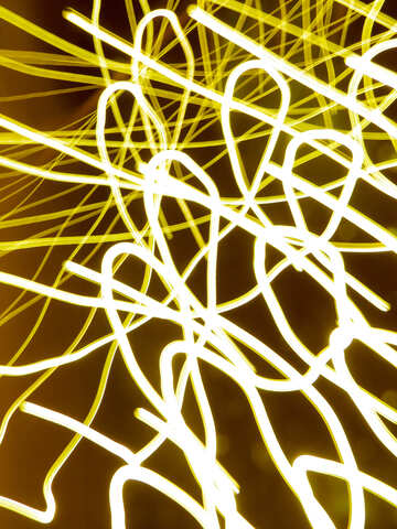 Immagine di linee astratte con stringa gialla e bianca scarabocchi luminosi turbinii di luce №50538