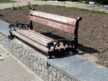 bench on wall public chair №50489