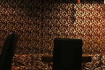 wallpaper on wall  with chairs front №50398