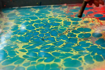 blue and yellow paint Water color №50880