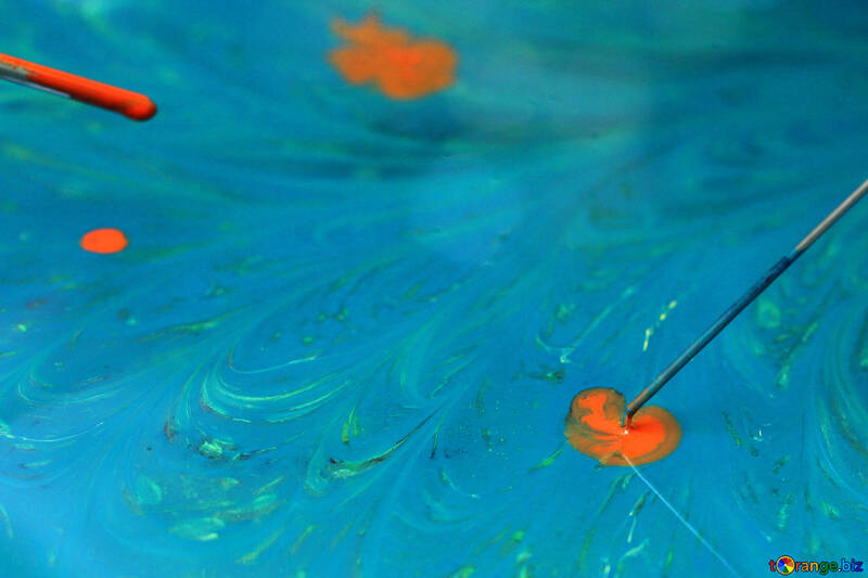 Textura de pintura naranja azul №50937