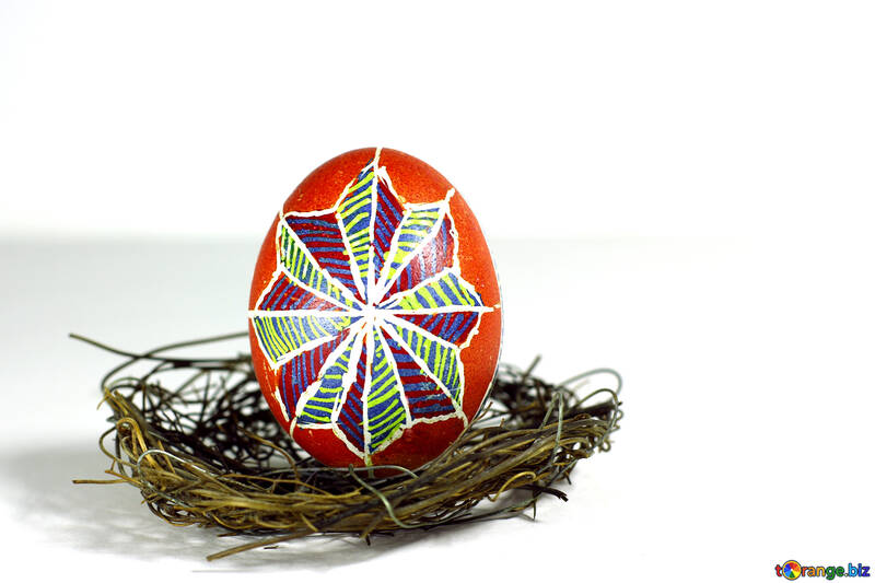 Easter  egg in nest decoration №50260
