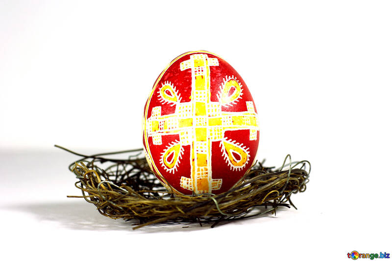 Huevo de Pascua en un nido con un patrón. №50271