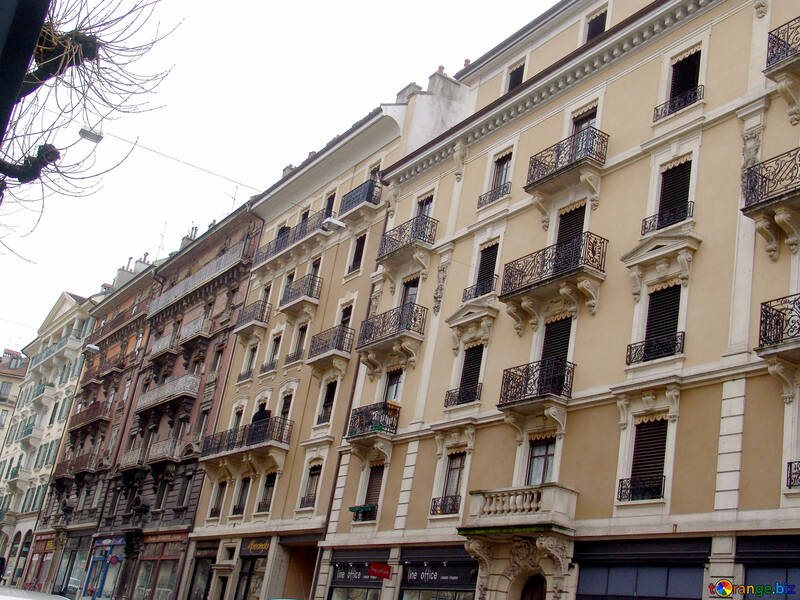 Старі фасади будинків в Женве №50195