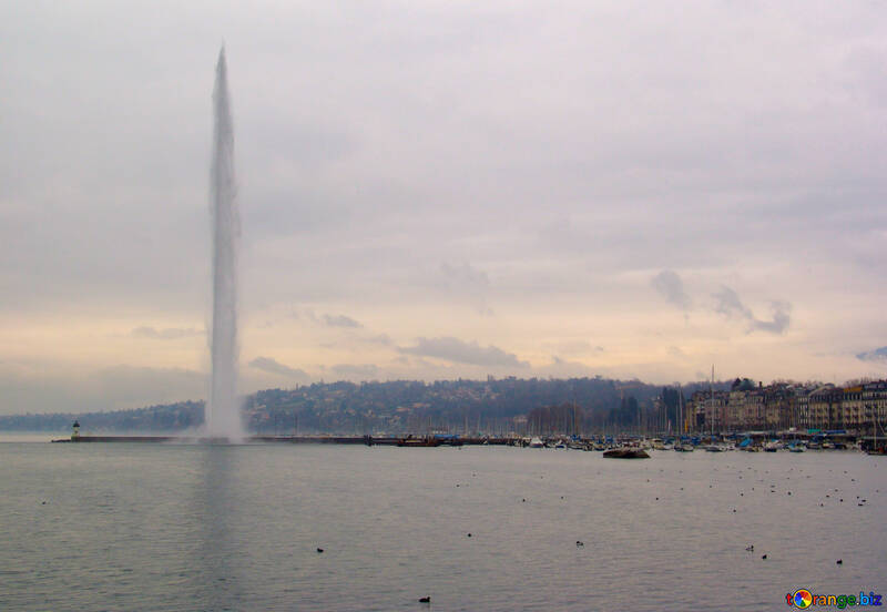 La fontana nel lago di Ginevra №50220
