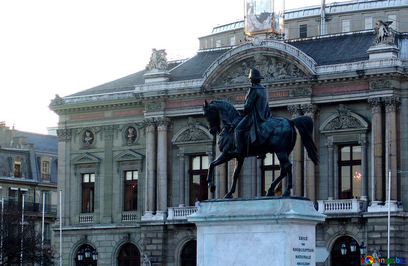 Geneva statue of General Dufour on horseback №50027