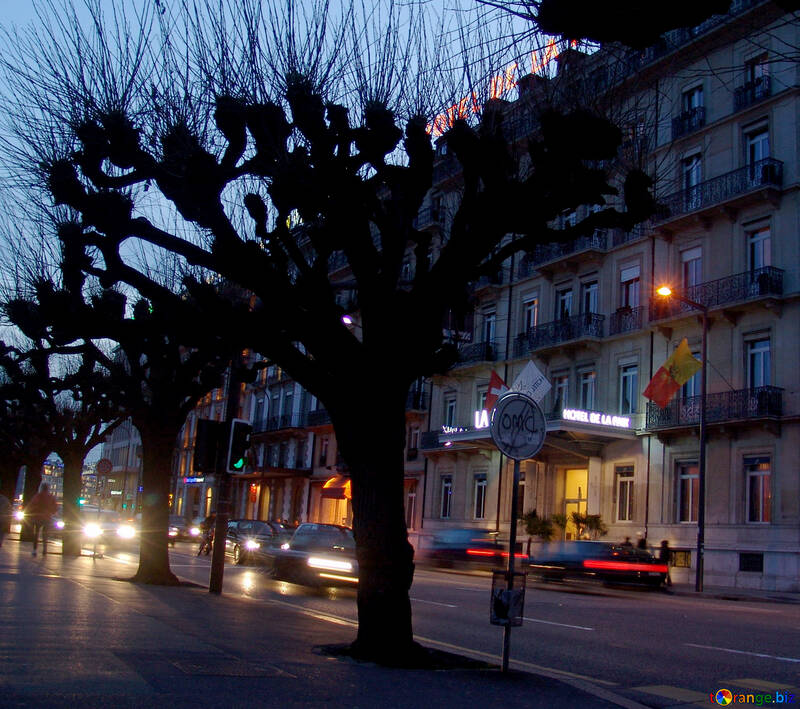 Night roads in Geneva №50108