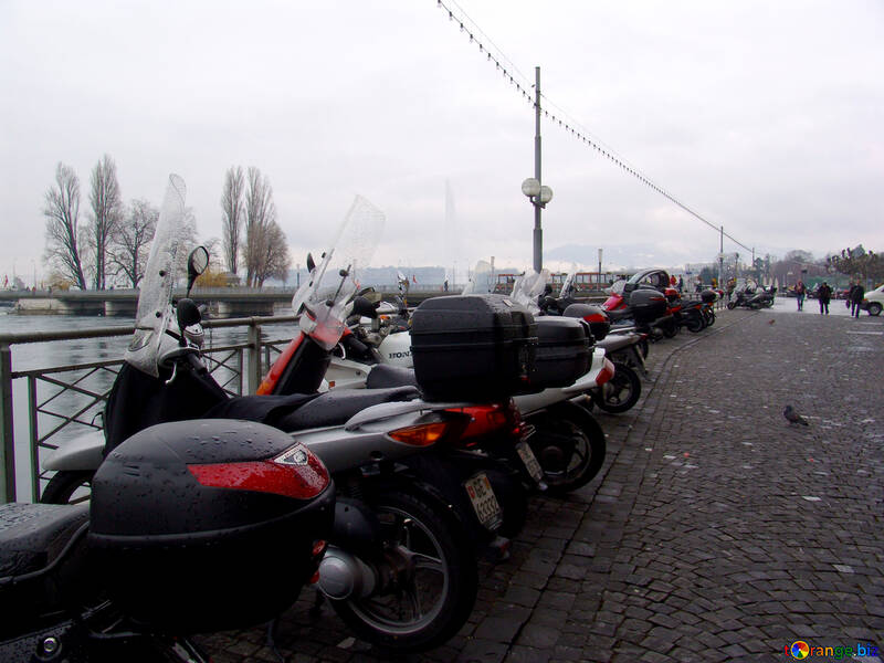 Motorcycle parking on the waterfront №50133