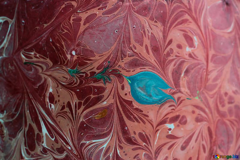 Abstracto mármol rojo con azul arte rosa. №50869
