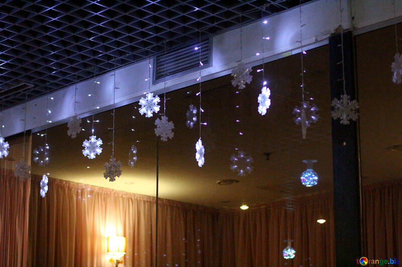 snowflakes dangling from a celing №50392
