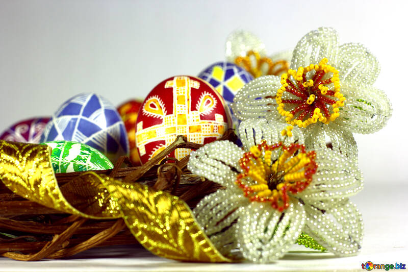 Easter  flowers yarn and other stationary decorations №50282
