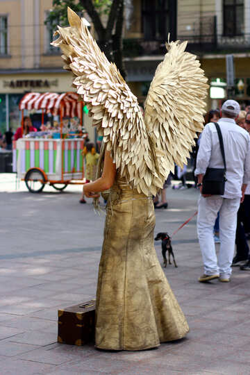 Ángel con alas doradas №51819