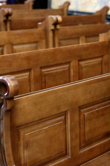 wooden chairs bench pews brown №51624