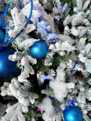 クリスマスボールブルーホワイトツリー №51171