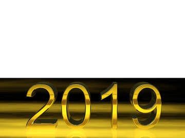 2019 3d render gold digits with reflections white background isolated №51521